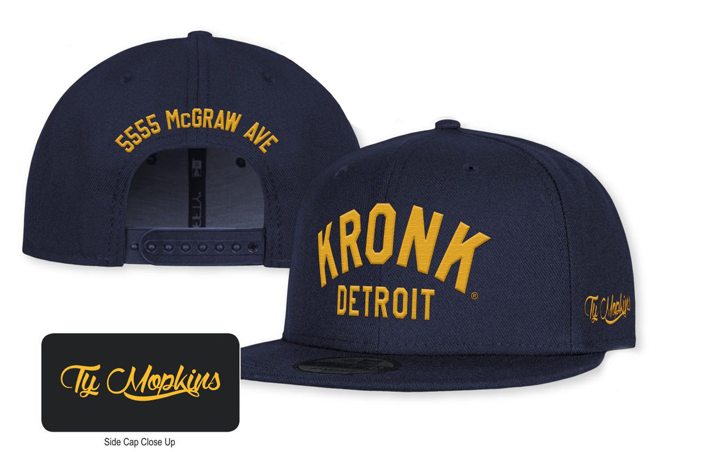 KRONK 'Ty Mopkins Gold Arch Logo' New Era 9Fifty Snapback - Navy/Gold