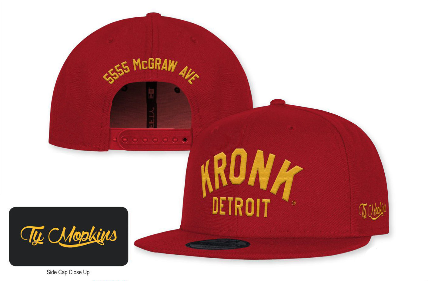 KRONK 'Ty Mopkins Gold Arch Logo' New Era 9Fifty Snapback - Red/Gold