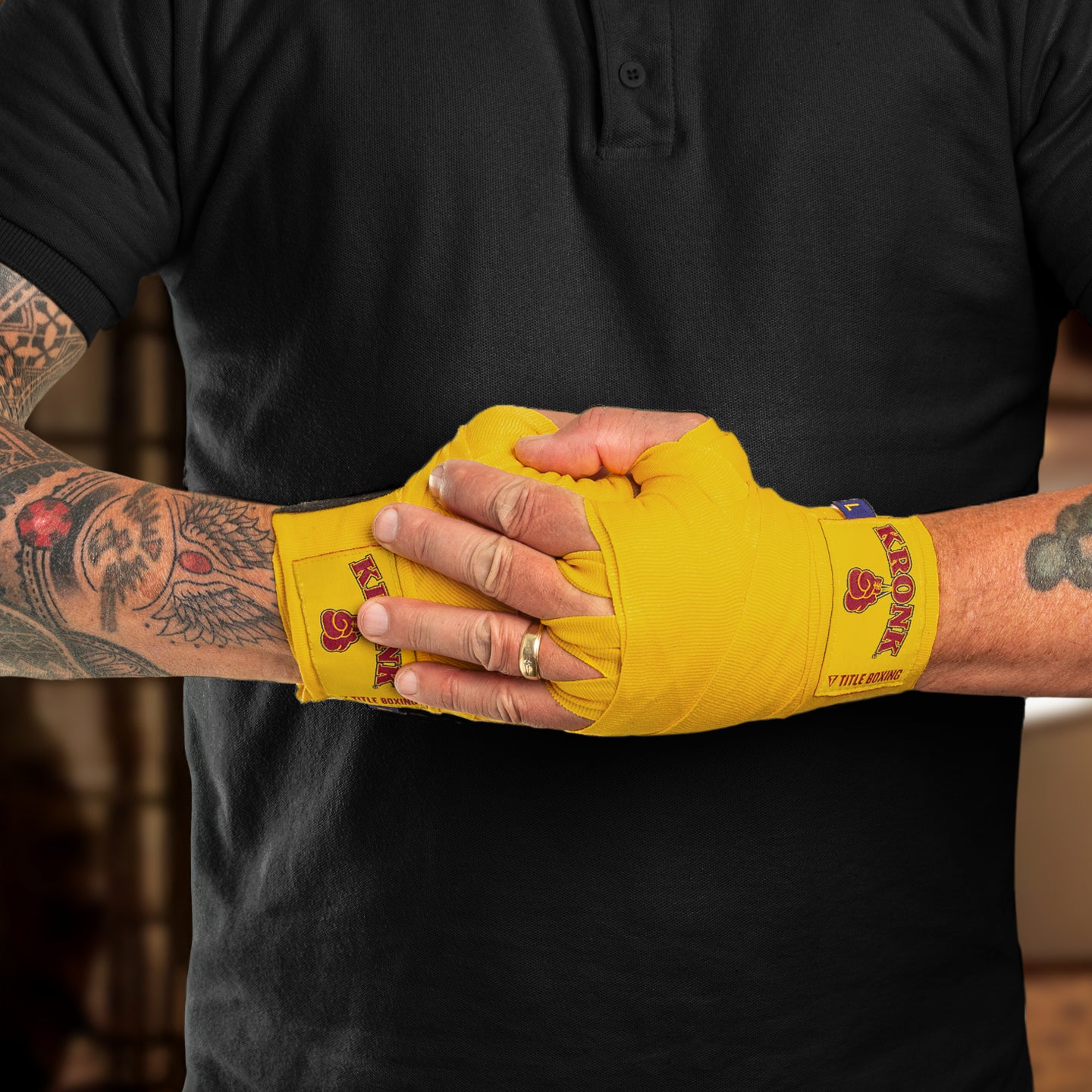 KRONK Boxing Gym Gold Hand Wraps