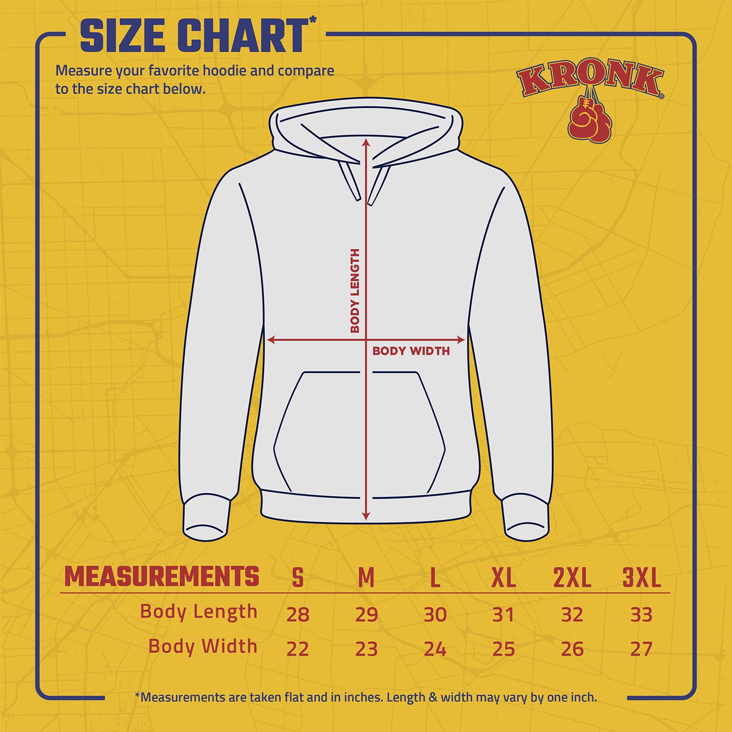 KRONK 'Detroit Outline' Performance Hoodie - Navy & Red