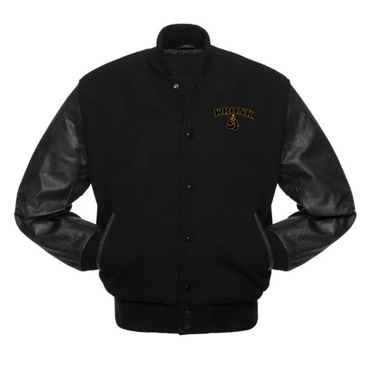 Classic KRONK Varsity Jacket (Blk/Gold)