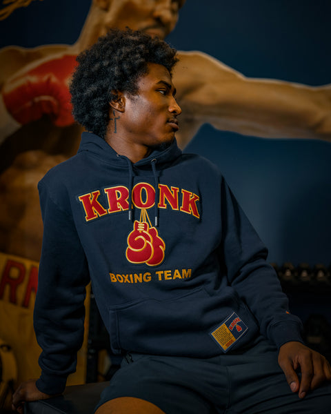KRONK 'Boxing Team' Hoodie – Oxford Navy Champion Pullover