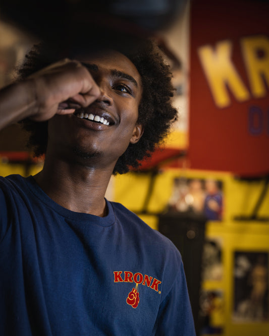 KRONK 'Boxing Team' Navy Ring Spun Tee