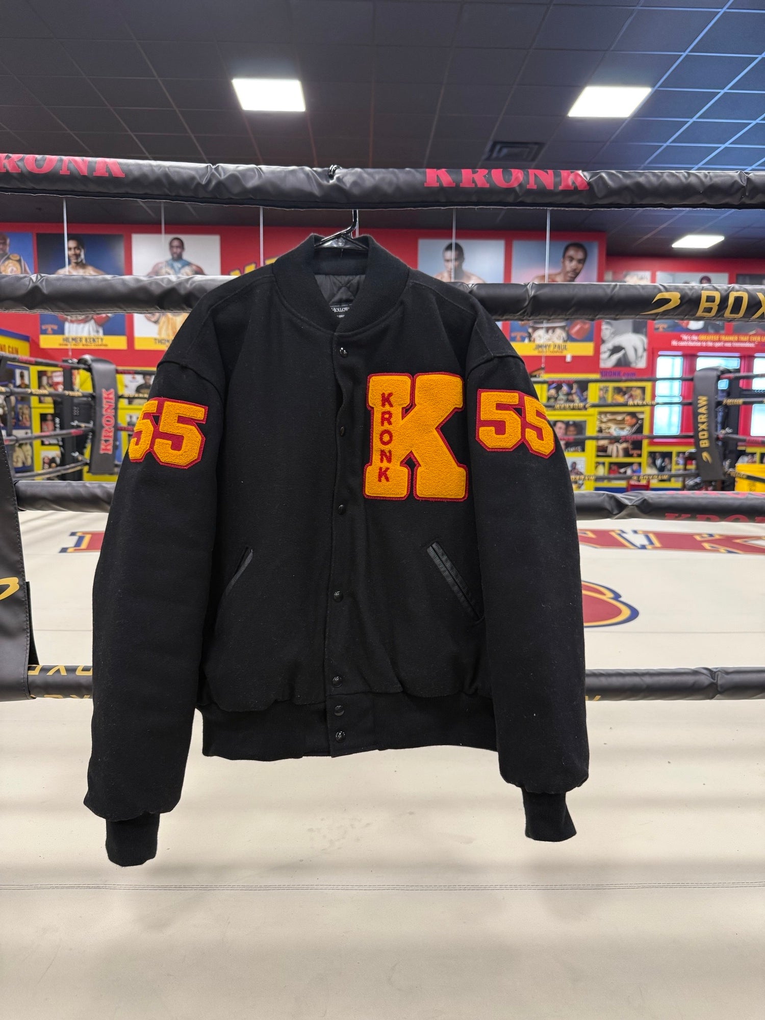 KRONK Varsity Jacket – Black & Gold Limited Edition Wool and Leather