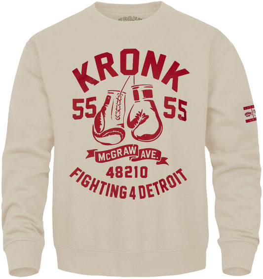 Ty Mopkins x KRONK Athletic Crew Neck - Natural Stone/Red