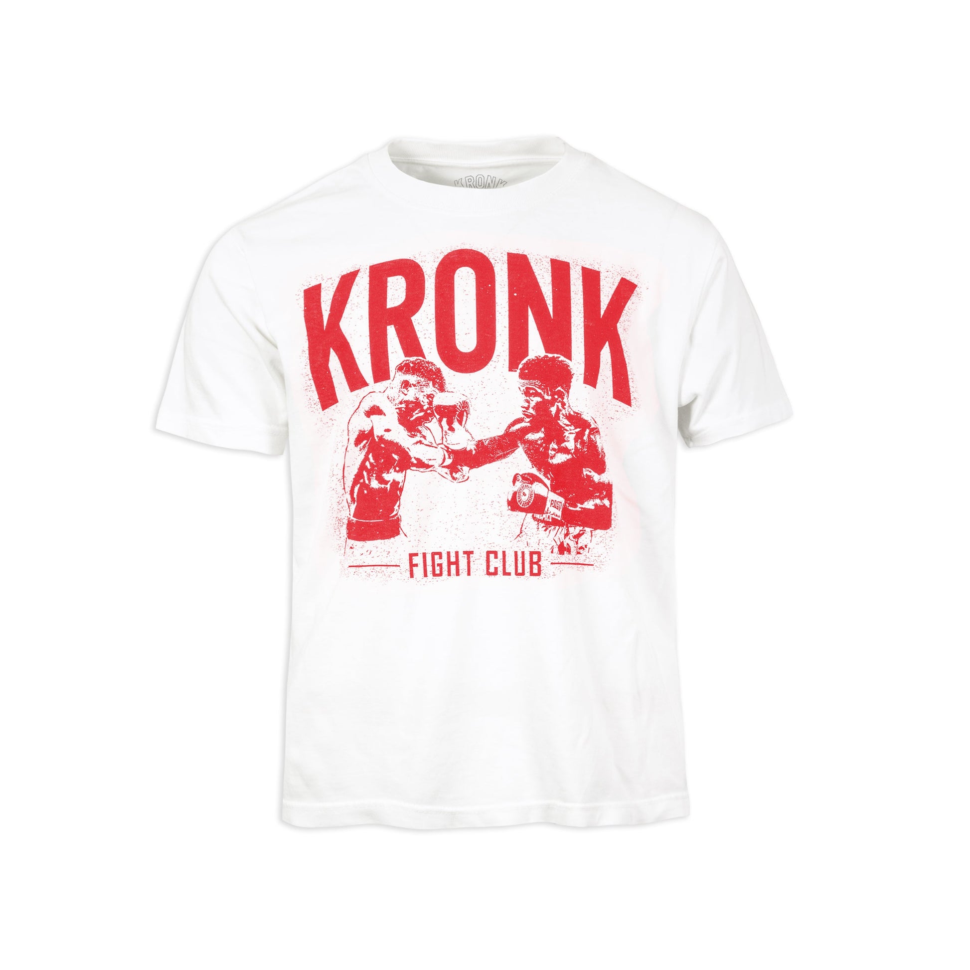KRONK 'Fight Club Boxers' Heavyweight Tee - White / Red mockup
