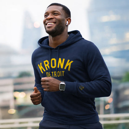 KRONK 'Detroit Outline' Performance Hoodie - Navy & Gold