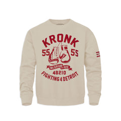 Ty Mopkins x KRONK Athletic Crew Neck - Natural Stone/Red