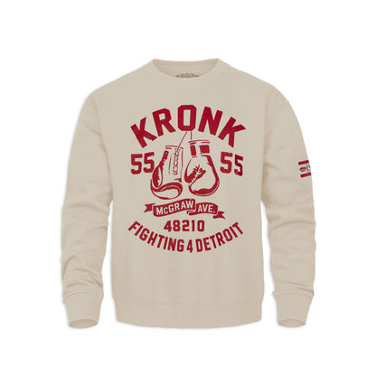Ty Mopkins x KRONK Athletic Crew Neck - Natural Stone/Red