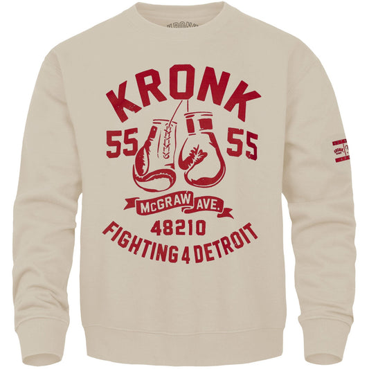 Ty Mopkins x KRONK Athletic Crew Neck - Natural Stone/Red