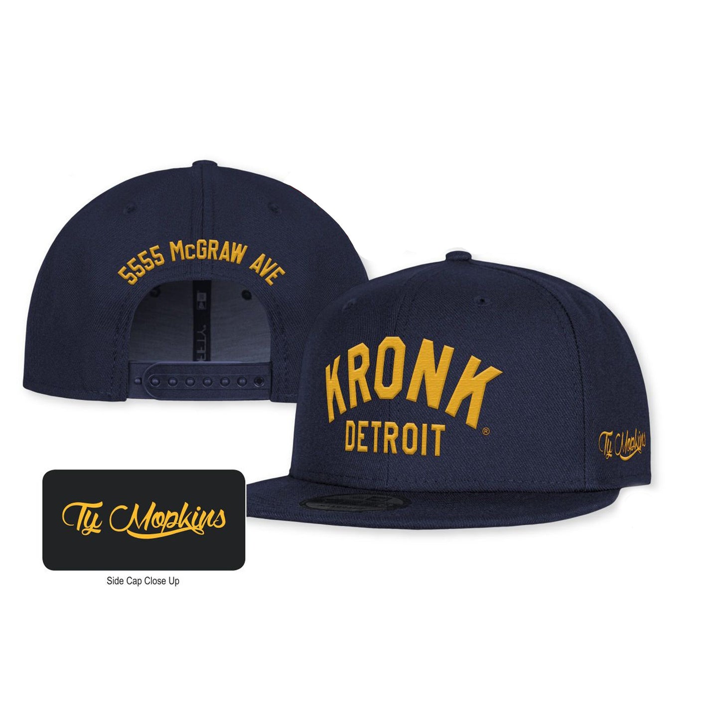 KRONK 'Ty Mopkins Gold Arch Logo' New Era 9Fifty Snapback - Navy/Gold