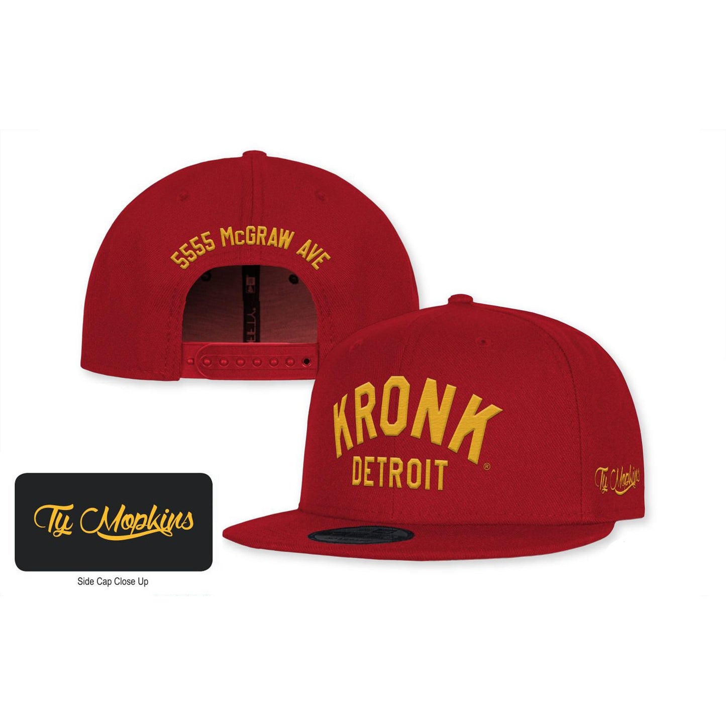KRONK 'Ty Mopkins Gold Arch Logo' New Era 9Fifty Snapback - Red/Gold