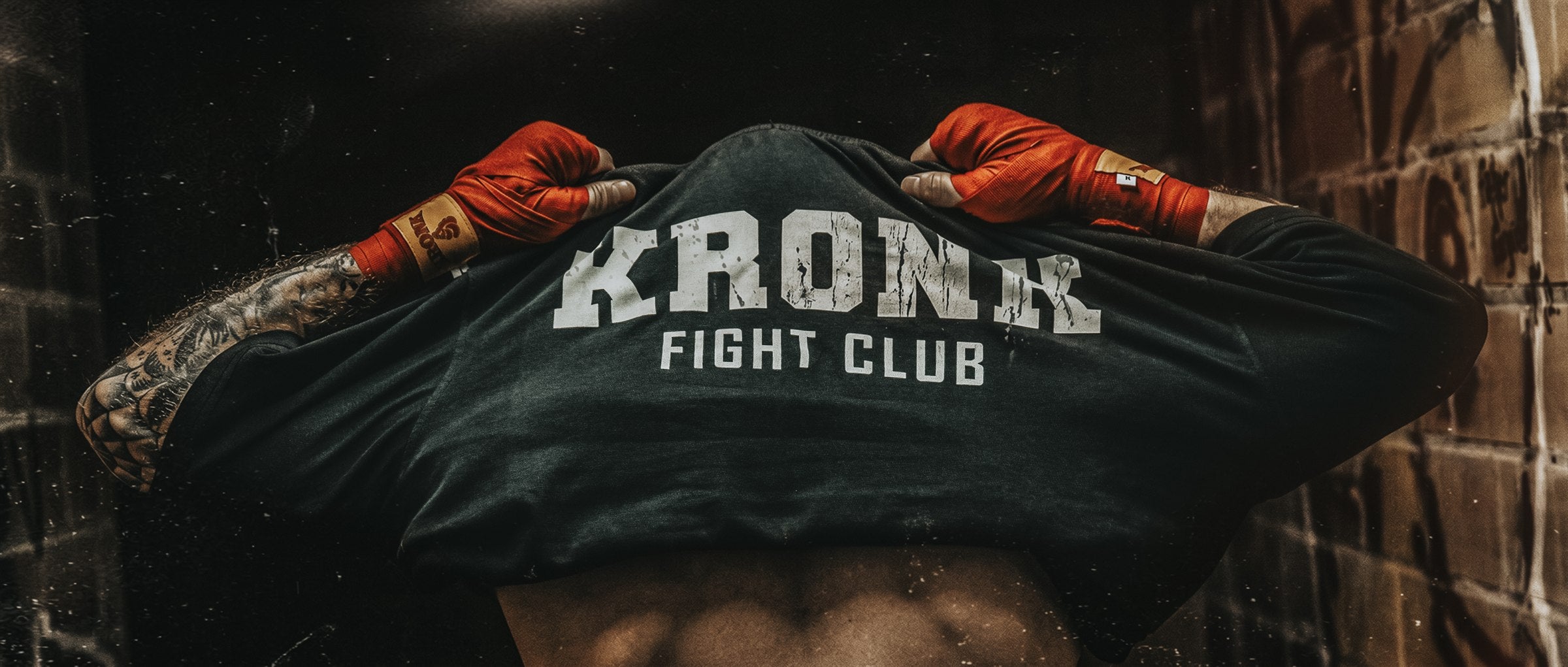 KRONK Fight Club shirt back graphic with red hand wraps